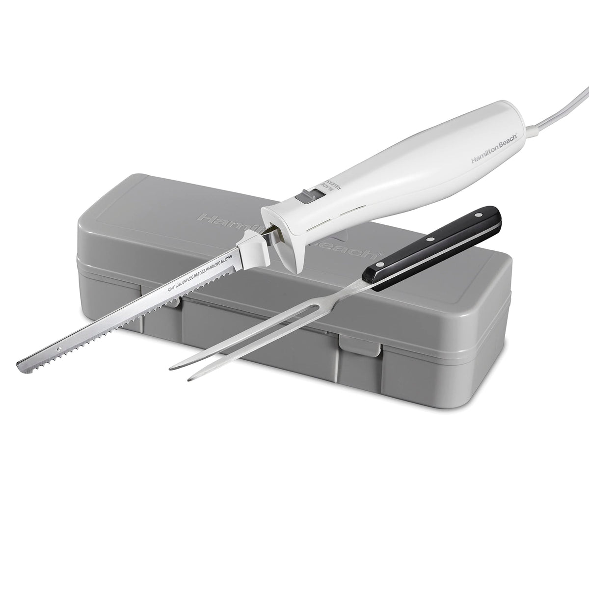 Hamilton Beach New Electric Knife Set with Fork & Case / Knife / 7.3" Electric Knives