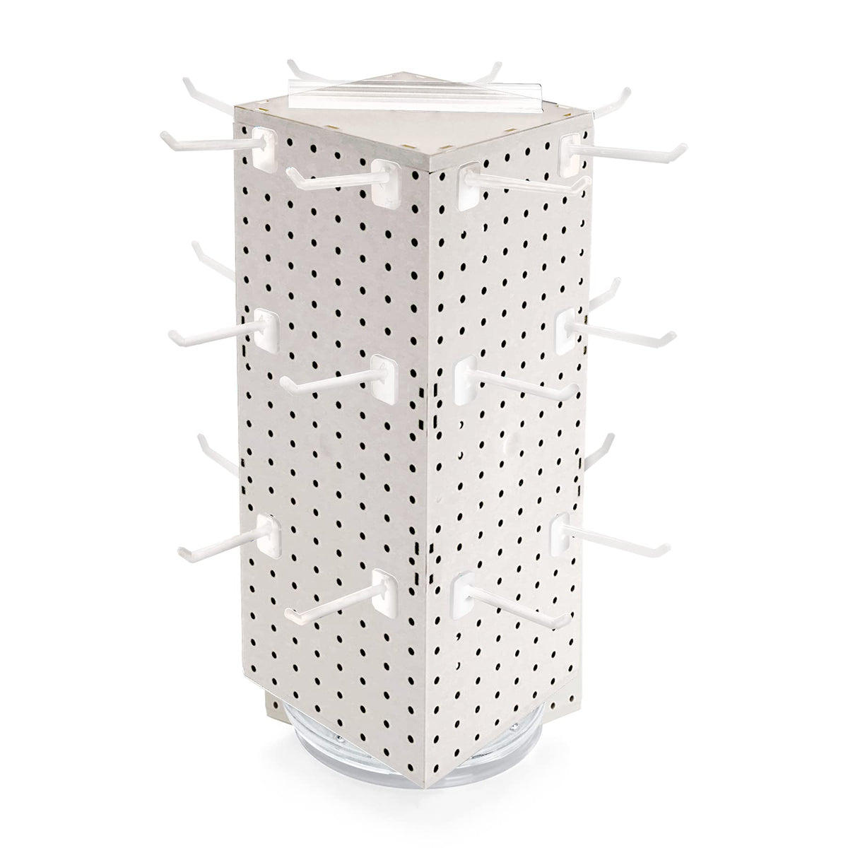 Azar Displays Pegboard + Hooks / White / 8 inches (W) x 8 inches (D) x 20 inches (H) Display Racks