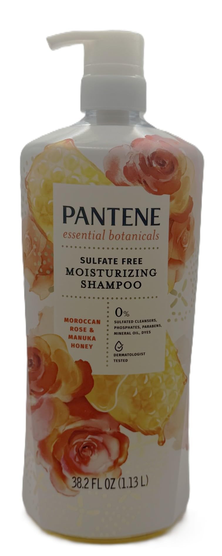 Essential Moroccan Rose & Manuka Honey Shampoo by Pantene – 38 Fl Oz (Pack of 1), White, Model 1903627