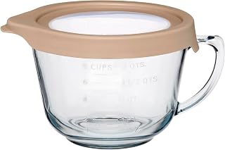 Anchor Hocking Batter Bowl, 2 Quart Glass Mixing Bowl with TrueFit Lid