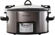 Crock Pot 7-qt Nonstick Ceramic Coating Cook & Carry Programmable Easy-Clean Slow Cooker Stainless Steel