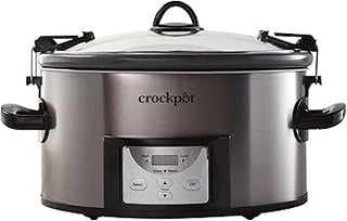 Crock Pot 7-qt Nonstick Ceramic Coating Cook & Carry Programmable Easy-Clean Slow Cooker Stainless Steel