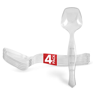 4 Count Disposable Serving Spoons by Stock Your Home – 4 Count, Plastic, Clear, Pack of 4, Model Stock Your Home 2958