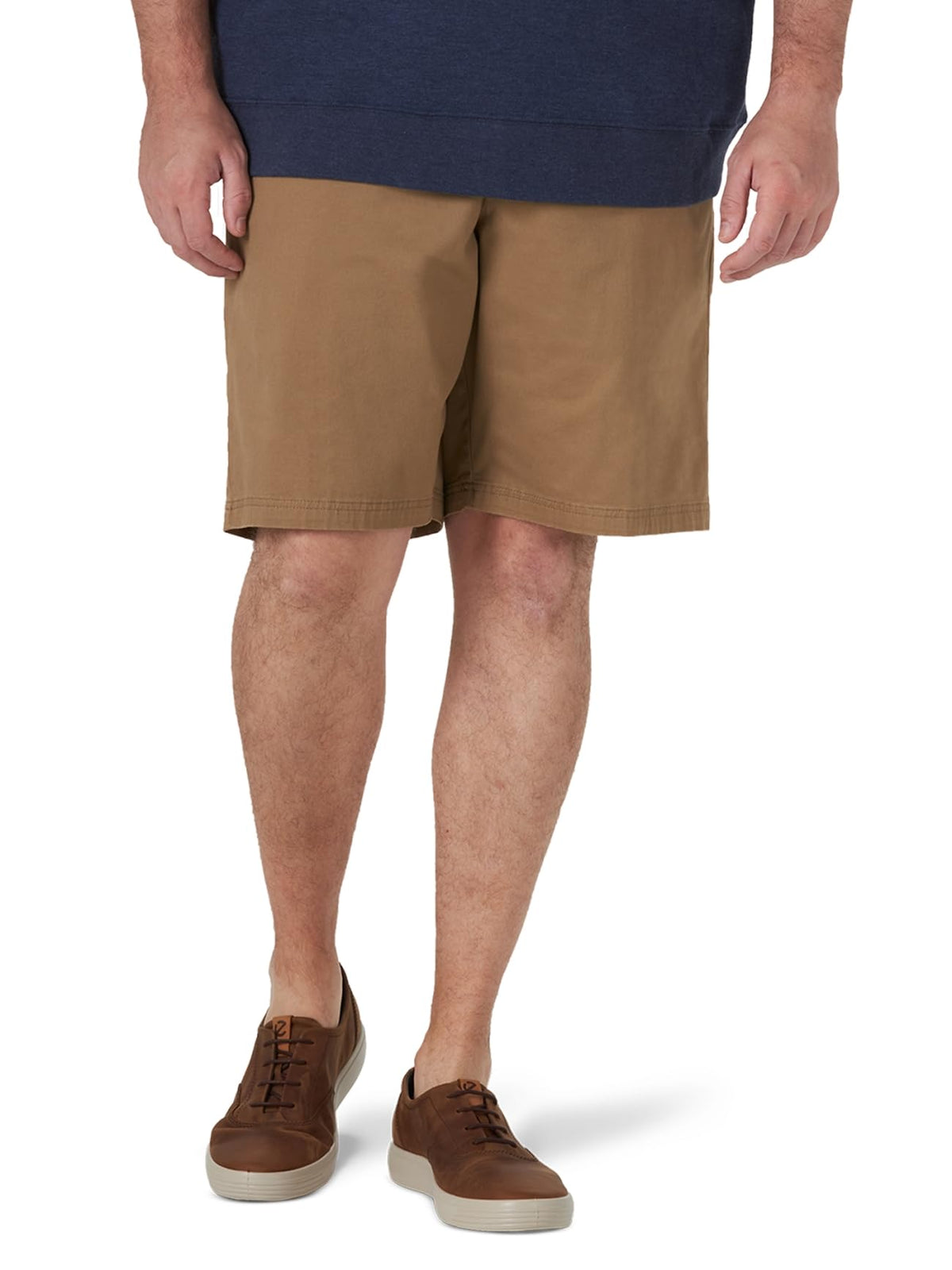 Men's Extreme Motion Flat Front Short by Lee – Cotton Blend, Original Khaki, Model 104183560