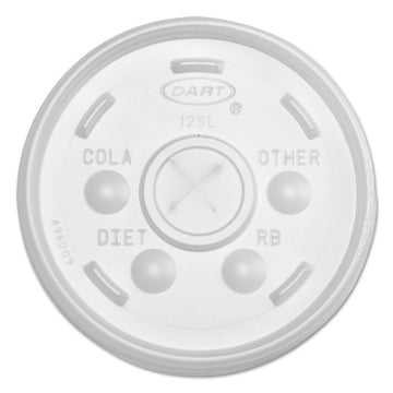 Translucent, Straw Slotted Lid - 1000 Per Case. by DART – One Size, 12.0 ounces, Plastic, White, Pack of 1000