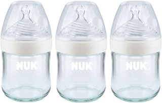 NUK Simply Natural Glass Baby Bottles, 4 oz, 3 Pack