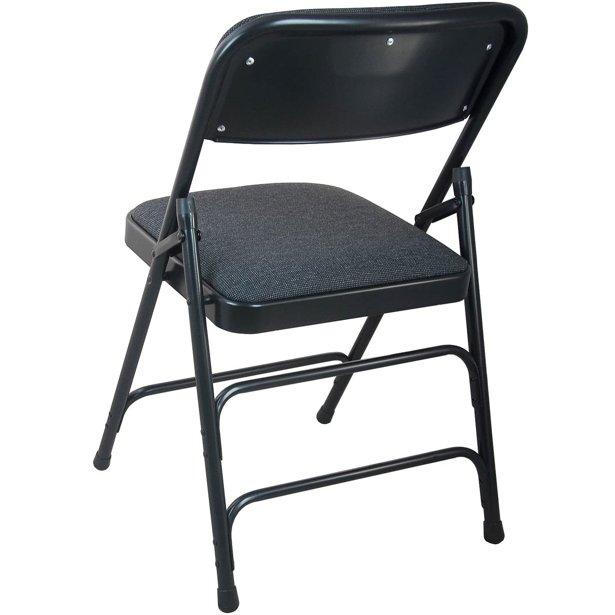 Advantage Padded Metal Folding Chair 1 Seat by Flash Furniture – 30 x 18.5 x 20, Fabric, Foam, Steel, Black Fabric/Black Frame, Model DPI903F-BLKBLK