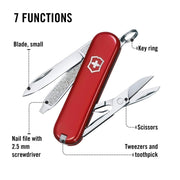 Classic SD Swiss Army Knife by Victorinox – 58mm, Stainless Steel, Red, Model 0.6223
