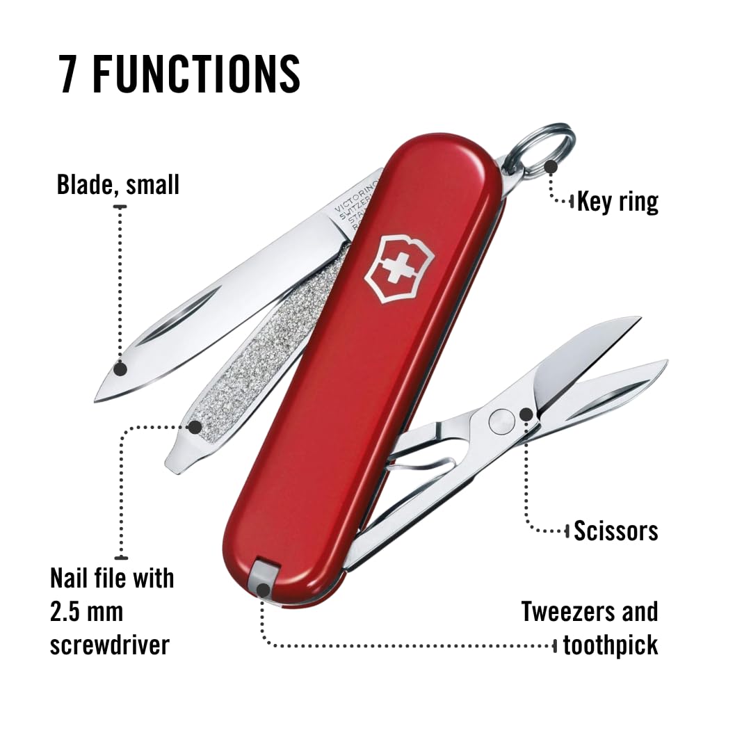 Classic SD Swiss Army Knife by Victorinox – 58mm, Stainless Steel, Red, Model 0.6223