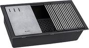 Ruvati 33-in Black Granite Undermount Workstation Kitchen Sink - RVG2302BK