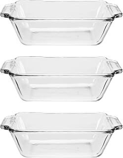 Anchor Hocking Glass Bread Pan, 1.5 Quart Loaf Pan, Set of 3