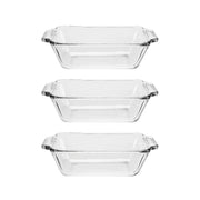 Glass Bread Pan by Anchor Hocking – 1.5 quart, Glass, Clear, Pack of 3, Model 81933OBL11