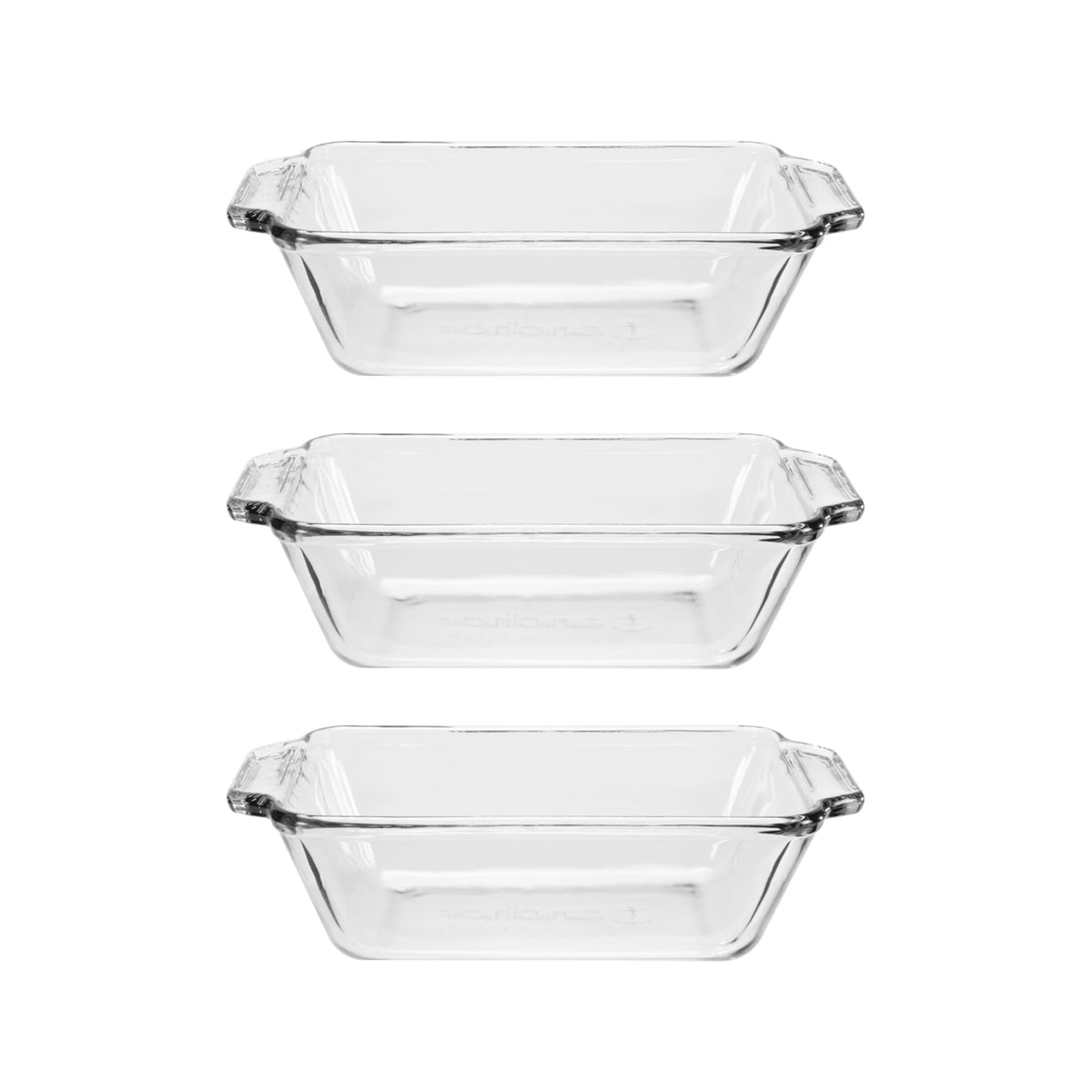 Anchor Hocking Loaf Dish, Set of 3 / 1.5 quart / Clear Loaf Pans