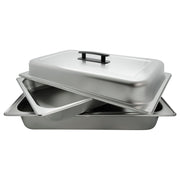8 qt Silver Full-size Chafer with Folding Stand Chafer by Winco – 8 Quart (Full Size), 8.0 quarts, Stainless Steel, Silver, Model C-4080