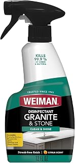 Weiman Granite Cleaner and Polish - 12 Fluid Ounce - Enhances Natural Color in Granite Quartz Marble Soap Stone and More
