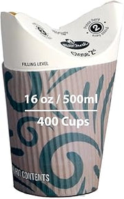 ReadyFresh® Butterfly Hot Drink Cups, 16oz & 400 Cups | All-in-One Cup with Integrated Sleeve, Spout & Splash Guard, Printed Eco-Efficient Design, Waste-Reducing Disposable Hot Cup