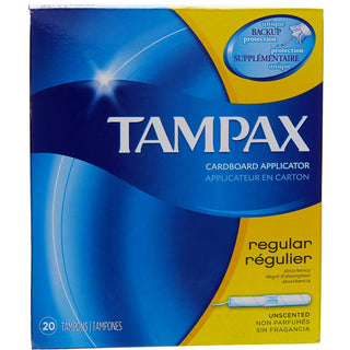 Tampons with Flushable Cardboard Applicator - Regular - 20 ct - 2 pk by Tampax – Cardboard, Pack of 2, Model 7301028012