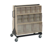 QUANTUM STORAGE SYSTEMS 20-1/4"D x 23-5/8"W x 31"H / 6 Ivory Tip Out Bins Multi-Sizes / Black Standing Shelf Units