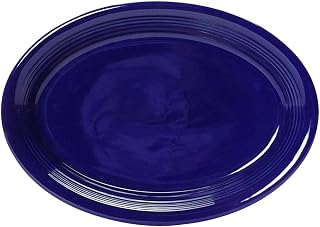 Tuxton China CCH-0962 Platter, 9-3/4" x 7", Oval, Coupe, Microwave and Dishwasher Safe, Oven Proof, Fully Vitrified, Ceramic, Concentrix, Cobalt, Pack of 24