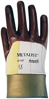 Ansell Metalist 28507 Kevlar Gloves with Porous Nitrile Coating, 9