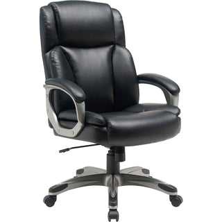Leather Executive Chair by Global Industrial – Leather, Black, Model HX-8180H