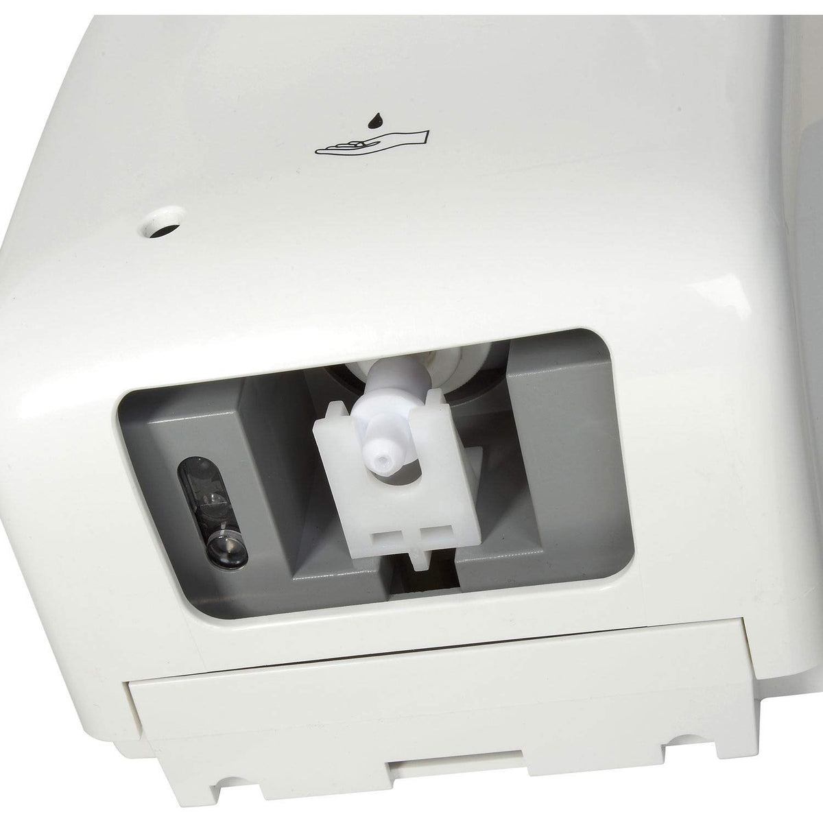 Automatic Dispenser for Hand Sanitizer/Liquid Soap by Global Industrial – 4.25"L x 6"W x 11"H, Plastic, White, Model PW-1406L