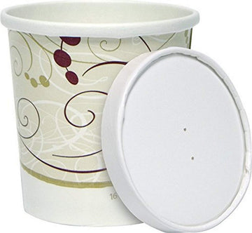 Solo KHB16A-J8000 16 oz Symphony Paper Food Container and Lid (Case of 250 Containers w/Lids)