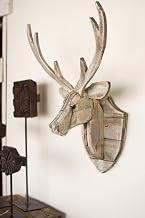 KALALOU CGU2225 Animals/Insects Wall Hanging in Wood/Natural Material Finish, 8.75 inches