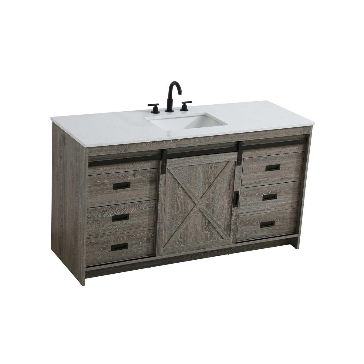 Austin Bathroom Vanity Rustic Grey by Lighting Design – Engineered Wood, Rustic Grey, Model VF90560RG