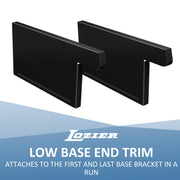 Base End Trim for 13" D Base Deck with Low Base Brackets by Lozier – 13" D, Alloy Steel, Charcoal, Model BET13LB.CHR