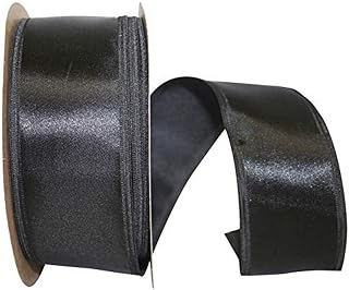 Reliant Ribbon Dyna Satin Ez Wired Edge Ribbon, 2-1/8 Inch X 50 Yards, Black