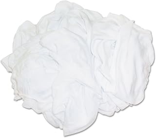 Hospeco 45525BP New Bleached White T-Shirt Rags, Multi-Fabric, 25 lb Polybag (Case of 25)