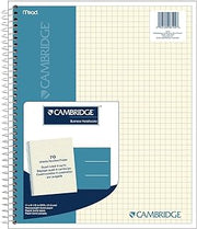 Cambridge Business Notebook, Quad Ruled Paper, 8-1/2" x 11", 70 Sheets, Wirebound, Ivory Paper (06194)