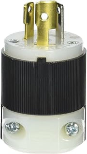 Hubbell HBL4720C Locking Plug, 15 amp, 125V, L5-15P, Black/White