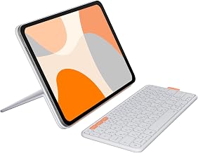 Logitech Flip Folio Keyboard Case iPad Pro 11 inch M4 & M5 Air M2-Pale Grey | Fits iPad Pro (M4 & M5), iPad Air (M2, M3 & M4 5th Gen), protective, stowable design