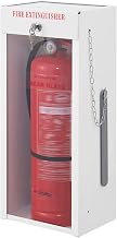 Lockable Steel Fire Extinguisher Cabinet with Breakable by Global Industrial – Steel, White, Model 670600
