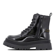 Women's Anya Patent Combat Boot by Lee – 9.5, Black Mono, Model W000055-9800
