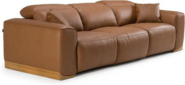 Hagerty - Modern Brown Leather Sofa with 2 Power Recliners