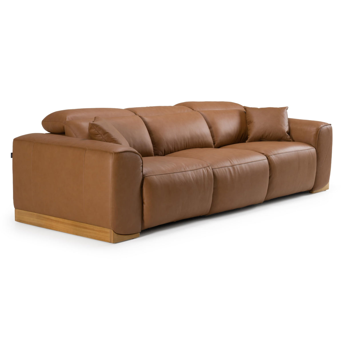 Hagerty - Modern Brown Leather Sofa with 2 Power Recliners by Limari Home – Foam, Brown, Model LIM-83136