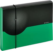Pendaflex Seven-Pocket Poly Expanding File, 1" Expansion, 7 Sections, Elastic Cord Closure, 1/6-Cut Tabs, Letter Size, Green