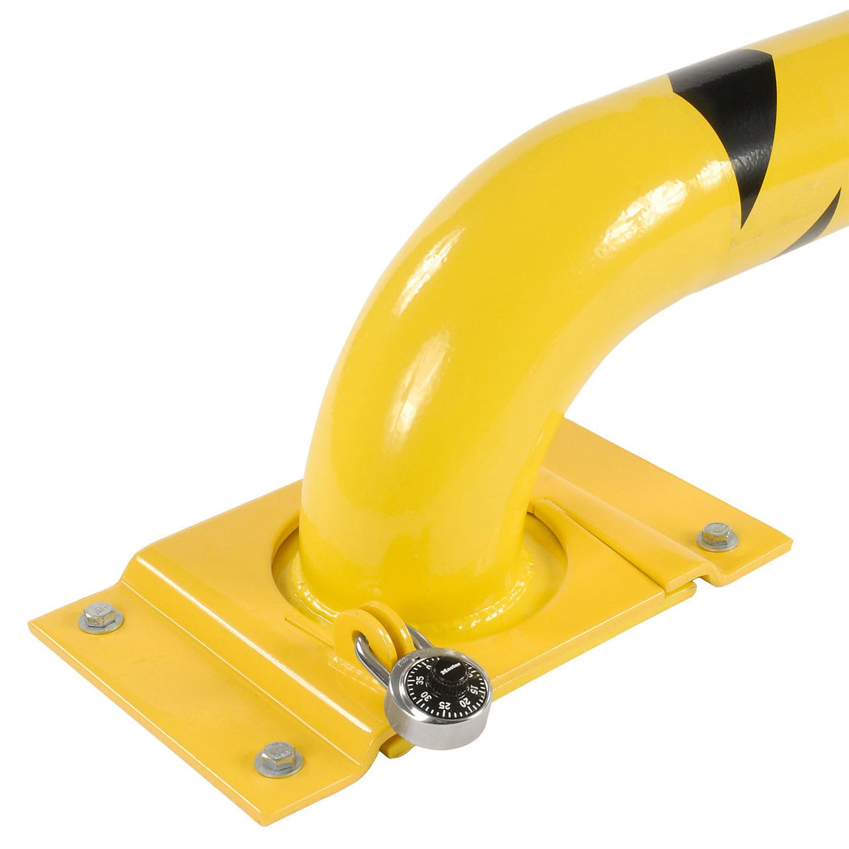 9"H X 48" LRemovable Steel Rack Guard by Global Industrial – 52"L x 9"W x 9"H, Yellow, Model 238803