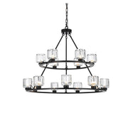 Cadence 15 Light Chandelier Black by Lighting Design – Iron, Black