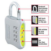 Master Lock Resettable Combination / 1 Pack / Gold Combination Padlocks