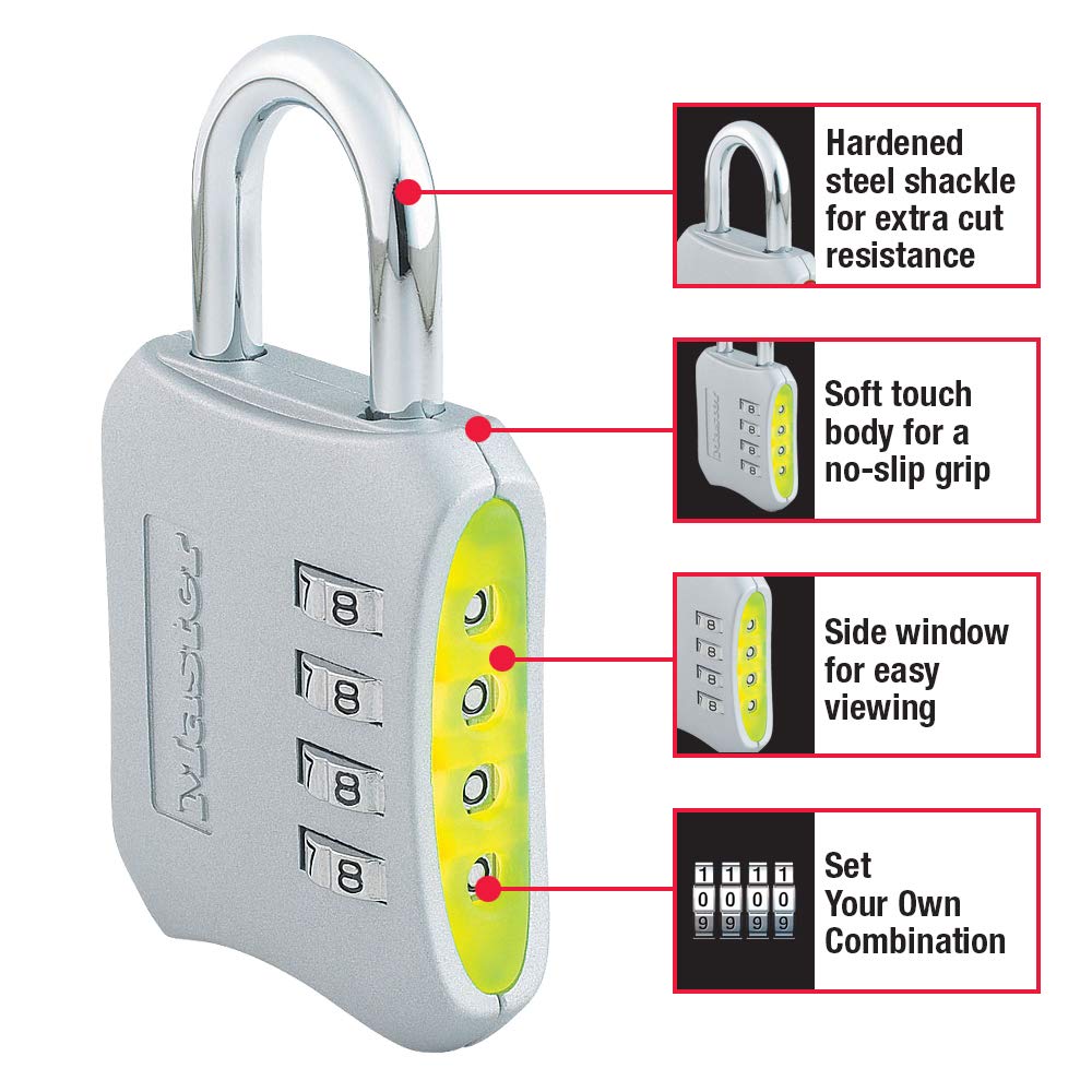 Master Lock Resettable Combination / 1 Pack / Gold Combination Padlocks