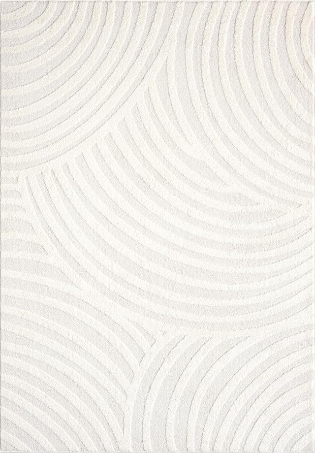 Nomad Cream Tone-on-Tone Area Rug 2' x 3' for Living Room by Abani – 2x3, Polypropylene, Cream