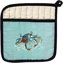 Betsy Drake PT105C Betsys Crab on Aqua Pot Holder