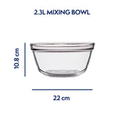 81575L5 Round Mixing Bowl (Single) by Anchor Hocking – 1 gal, 2.37 liters, Glass, Clear, Pack of 6