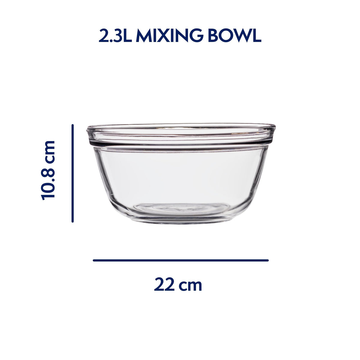 81575L5 Round Mixing Bowl (Single) by Anchor Hocking – 1 gal, 2.37 liters, Glass, Clear, Pack of 6