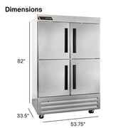 CLBM-49F 49" 2-Section Reach-In Freezer - (2) Split Solid Doors by Traulsen – (2) Split Solid Doors, Silver, Model CLBM-49F-HS-LR