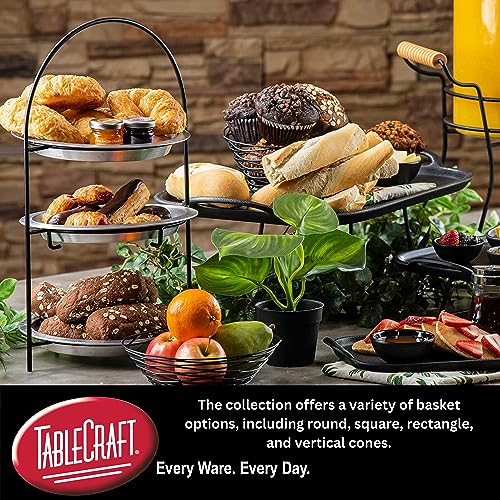Tablecraft 10 inches x 10 inches x 4 inches / Black / Modern Display Baskets